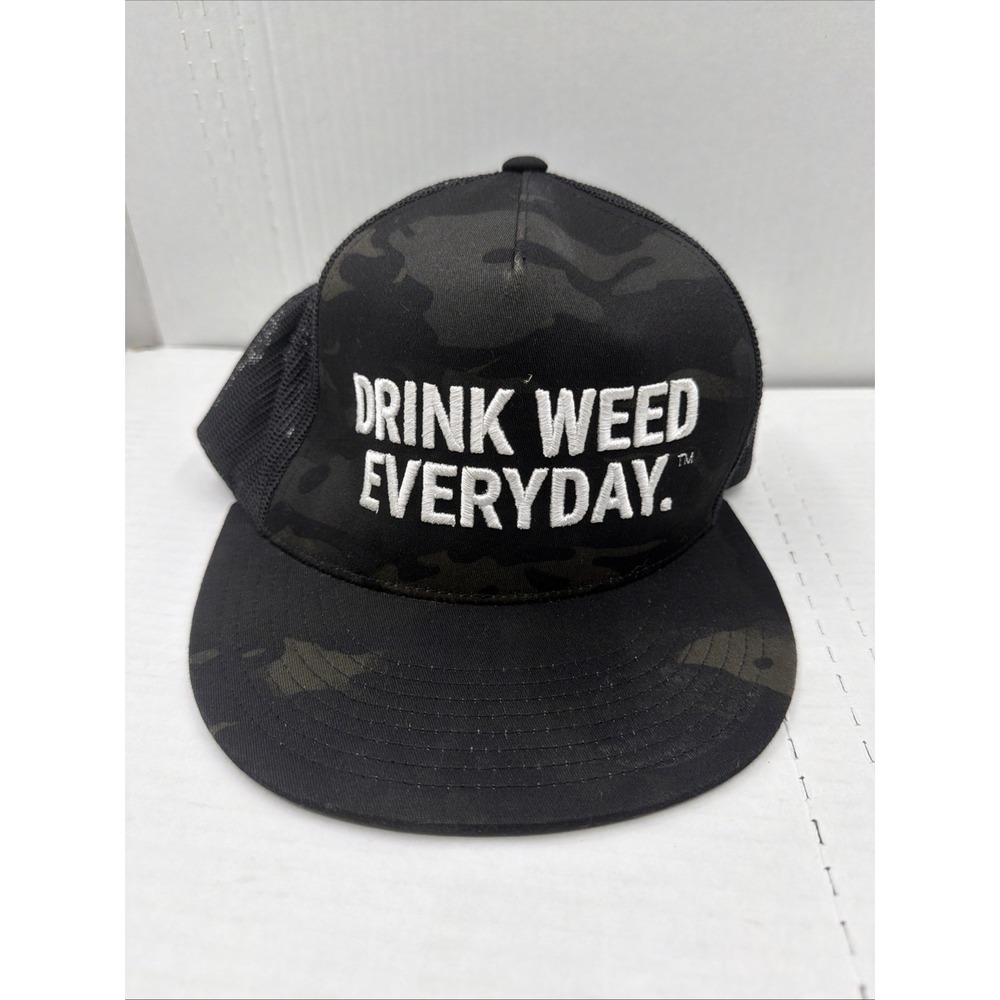 Drink Weed Everyday Snapback Hat Rap Hiphop Brown & Black Camo